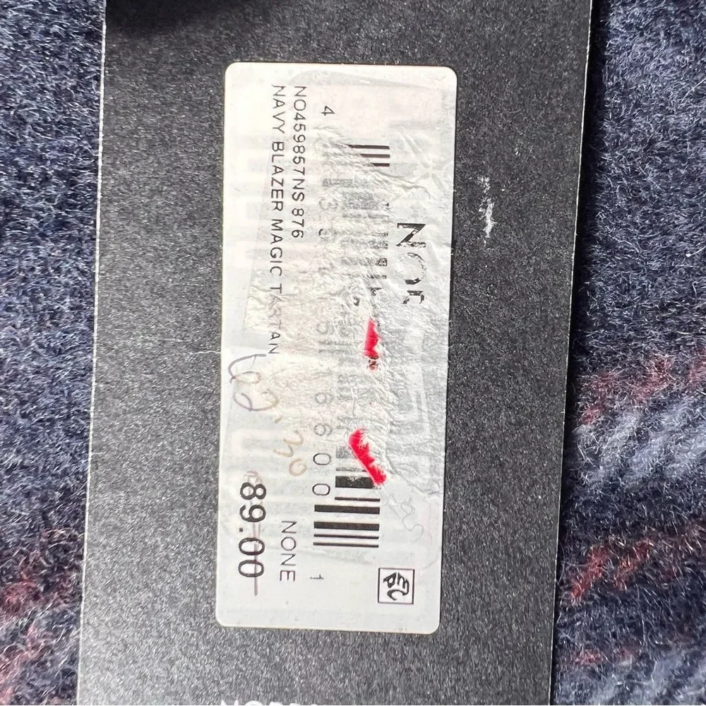 Nordstrom Cashmere Wool Blend Navy Magic Tartan Scarf NEW MSRP $89